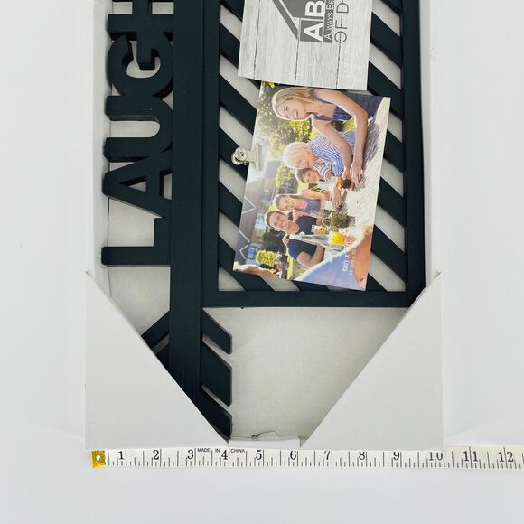 Three Clip Collage Black Wood "Laugh Often" Picture Wall Hanging / Wall Art NEW - Picture 9 of 9
